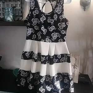 Black and white floral dress